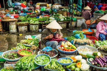 Lokale leven Dong Ba markt Hue Centraal-Vietnam