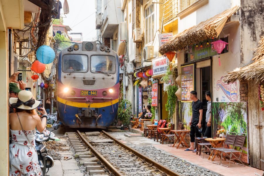 Trainstreet trein Hanoi Noord-Vietnam