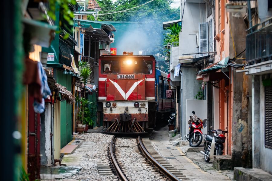 Trainstreet trein Hanoi Noord-Vietnam