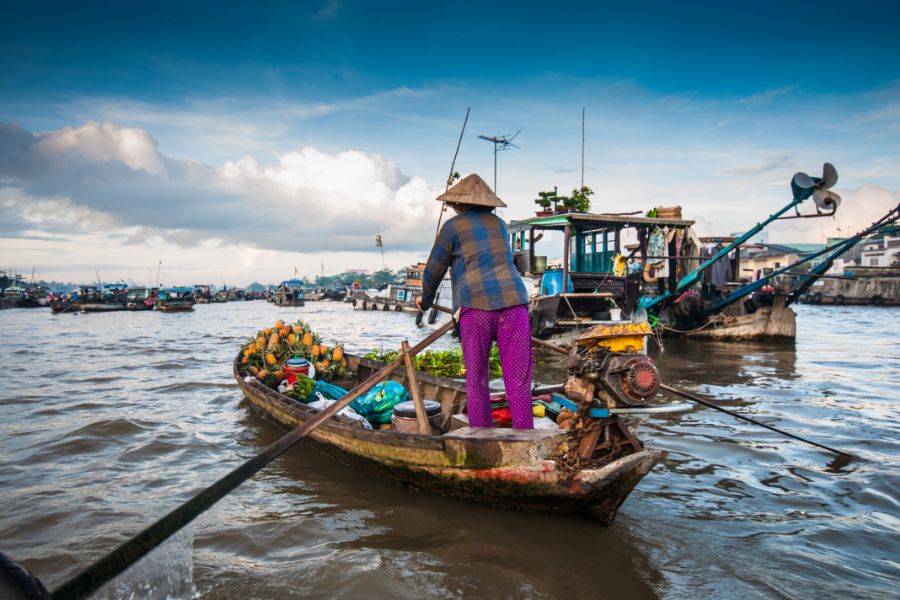 Mekong Delta drijvende markt Zuid-Vietnam