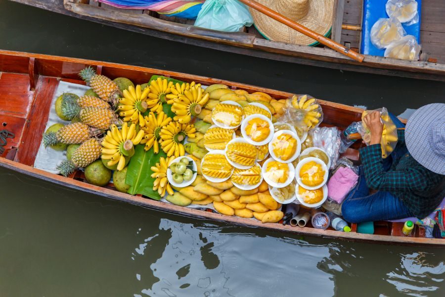 Fruit drijvende markt Mekong Delta Zuid-Vietnam