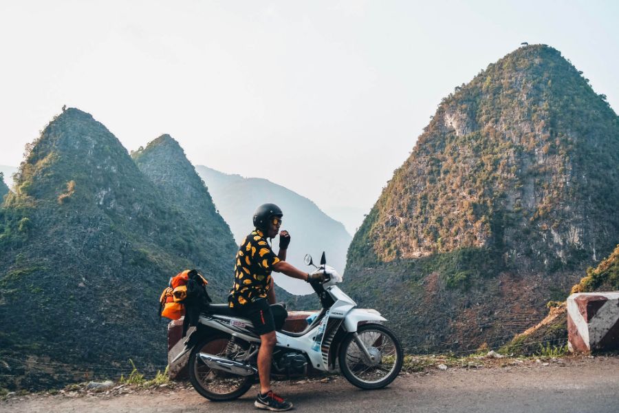 Scooter rijden Ha Giang loop Noord-Vietnam