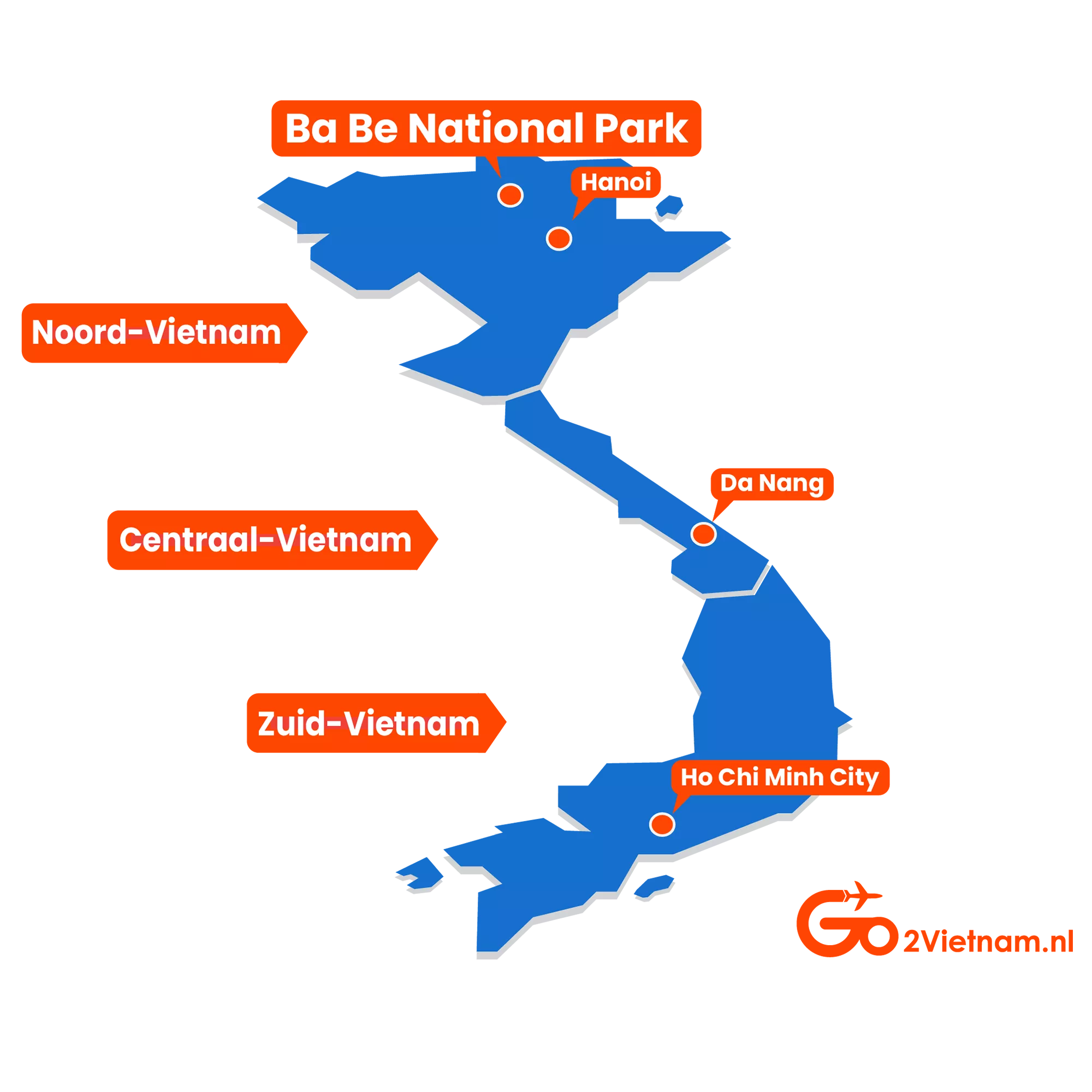 Landkaart map Ba Be National Park Noord-Vietnam