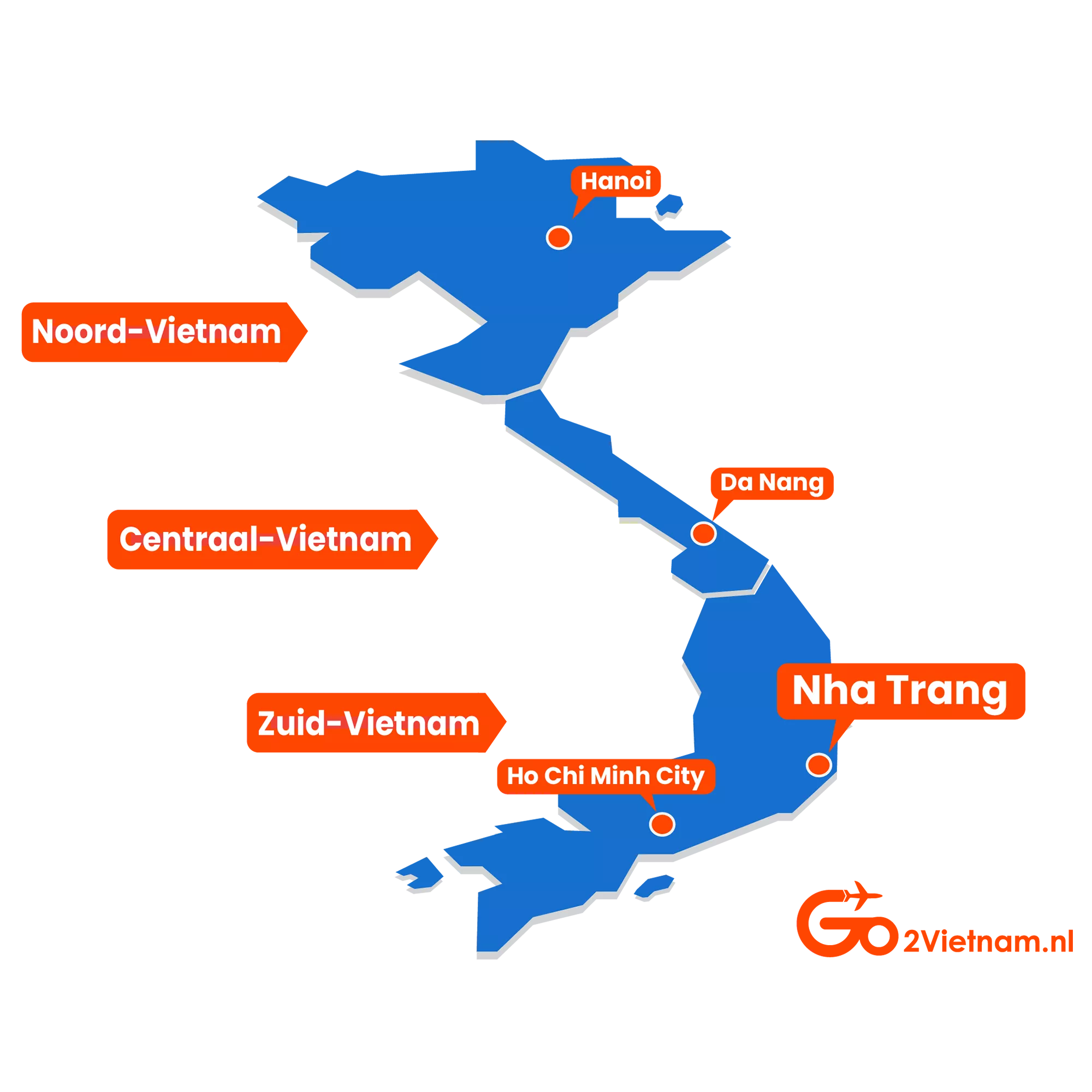Landkaart map Nha Trang Zuid-Vietnam
