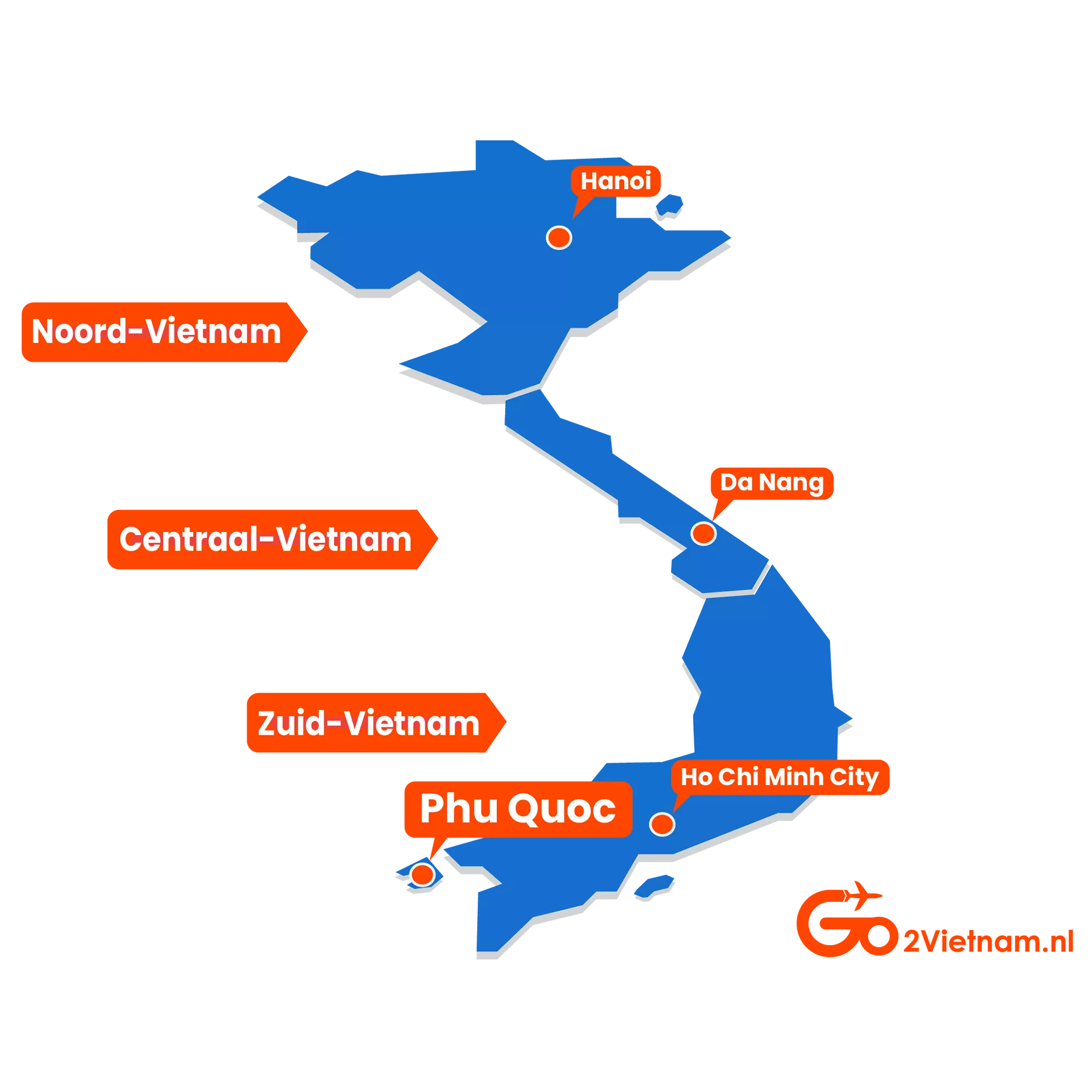 Landkaart map Phu Quoc Zuid-Vietnam