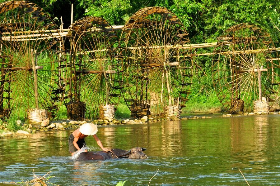 Waterwielen Pu Luong Noord-Vietnam